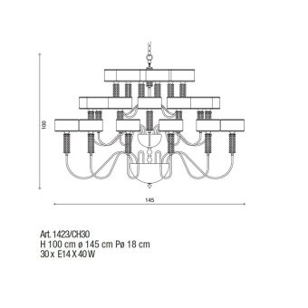 Il Paralume Marina / Chandelier / 1423/CH30