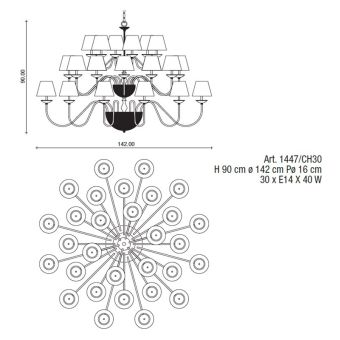 Il Paralume Marina / Chandelier / 1447/CH30