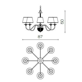 Il Paralume Marina / Chandelier / 1460/CH8