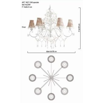 Il Paralume Marina / Chandelier / 1627/CH8