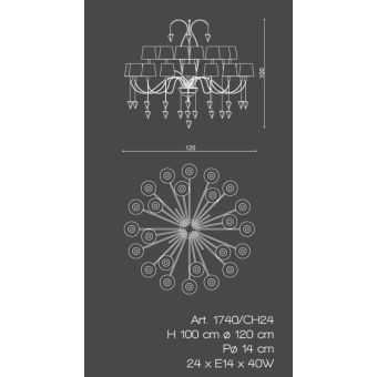 Il Paralume Marina / Chandelier / 1740/CH24