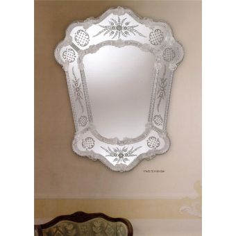 Italian Luxury Lighting / Wall Mirrors / Silver Venetian Glass Murano Glass 174S