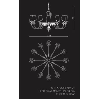 Il Paralume Marina / Chandelier / 1774/CH12/ V1