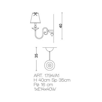 Il Paralume Marina / Wall Lamp / 1794/A1