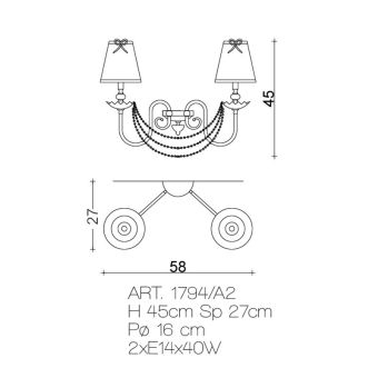 Il Paralume Marina / Wall Lamp / 1794/A2