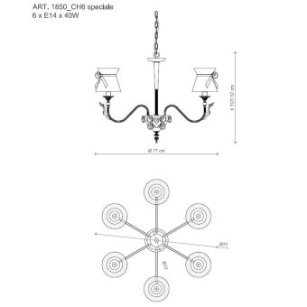 Il Paralume Marina / Chandelier / 1850/CH6