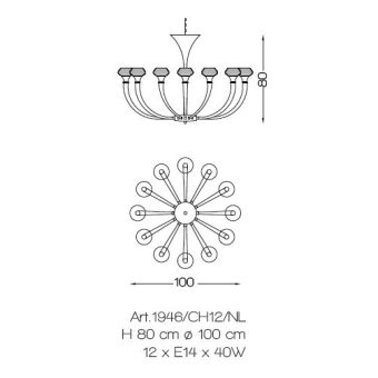Il Paralume Marina / Chandelier / 1946/CH12/NL