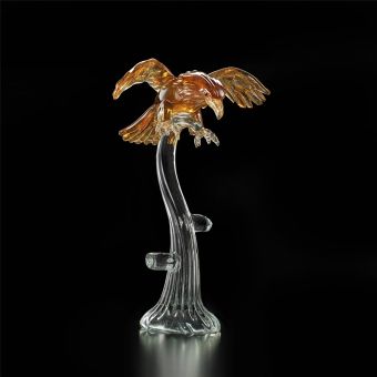 Italian Luxury Lighting / Animal Sculptures / Animals Hawk Amber in Murano Glass 6012 1 COL