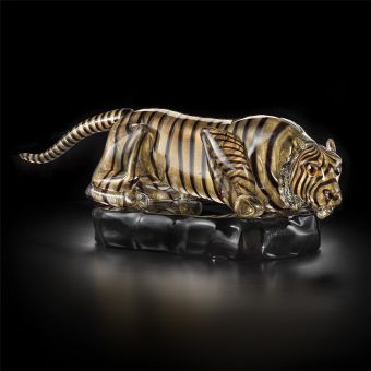 Italian Luxury Lighting / Animal Sculptures / Tiger in Murano Glass 6025 2 TOR