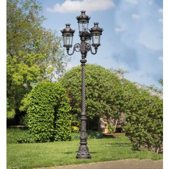 Lamp Post in Historical Style Made of Wrought Iron