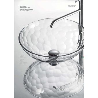 Il Paralume Marina / Washbasin handmade in clear Italian crystal / BA675