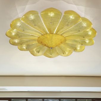 Naga 2 art. 1600/P - Modern Sculptural Ceiling Lamp by Glass & Glass Murano