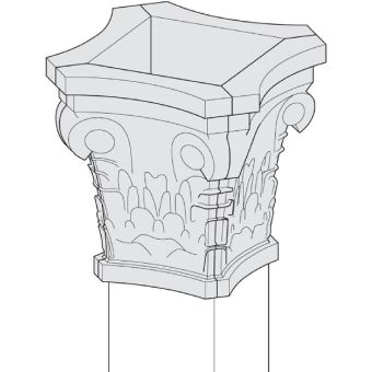 Arte Veneziana / Pilasters & Columns / Decorative Column Capital CGC-GLF-013-CG10
