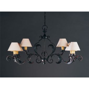 Officina Ciani / Chandeliers / Forged Iron with Leaves HL1051CH-6