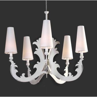 Iron Chandelier with Conical Shades HL1128CH Fregio by Officina Ciani