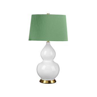 Elstead Lighting / Portable & Desk Lamps / Isla 1 Light Table Light - Aged Brass, White, Green with Okra Green Shade