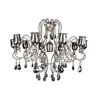 Mechini / Chandeliers / Wrought Iron with Coloured Crystal L-CORDA/13 SILVER