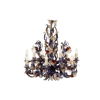 Mechini / Chandeliers / Wrought Iron with Murano Glass L186/12