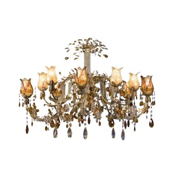Mechini / Chandeliers / Bohemian Crystal & Murano Glass and Clear Pearl Banding L268/10