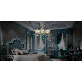 Mechini / Chandeliers / Coloured Bohemian Crystal and Crystal Lampshades L802/10