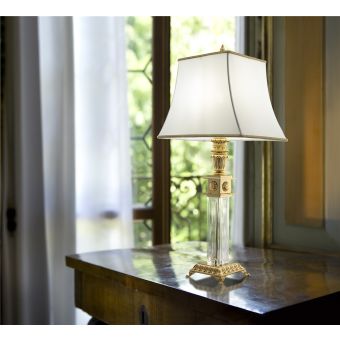Italian Luxury Lighting / Table Lamps / Gold with Lampshade LF2021