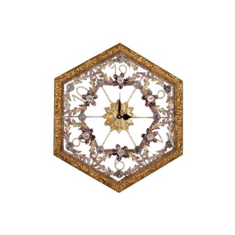 Mechini / Wall Clocks / Clear and Colored Bohemian Crystal Orologio Esagonale