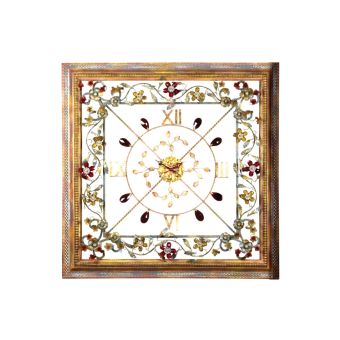 Mechini / Wall Clocks / Coloured Bohemian Crystal & Murano Glass Orologio Quadrato