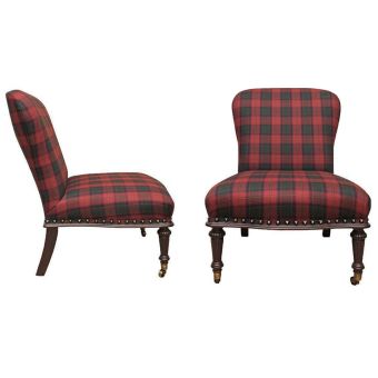 Ralph Lauren / Armchairs / Pair of Round Slipper Chairs | In stock