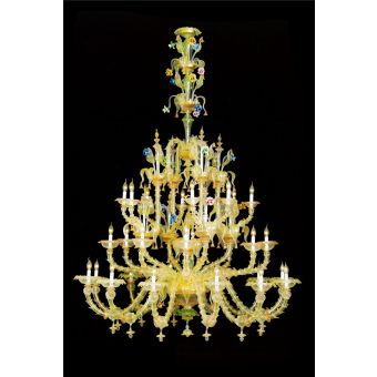 Italian Luxury Lighting / Chandeliers / Venetian Glass Multicolor 28-Light V6003 028
