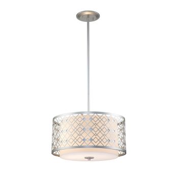 Elstead Lighting / Pendant Lights / Ziggy 2lt Medium Pendant - Lacquered Silver