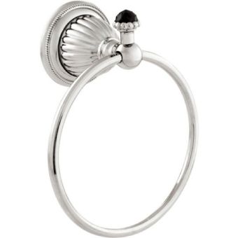 Bronces Mestre / Handtuch-Halter / Handtuchring 165mm mit schwarzem Swarovski Kristall 033273.N00.50