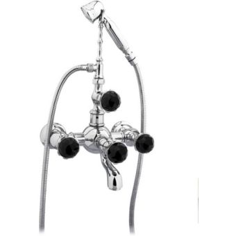 Bronces Mestre / Bath-Shower Fittings / Bath shower set with Swarovski black crystal 035216.N00.50