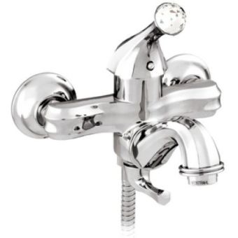 Bronces Mestre / Bad-Dusche-Armaturen / Wannen-Brause-Einhandmischer mit schwarzem Swarovski-Kristall 038112.000.50