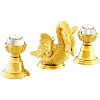 Bronces Mestre / Waschtisch-Armaturen / Becken mit drei Löchern besetzt mit Swarovski Kristall 039241.A00.00