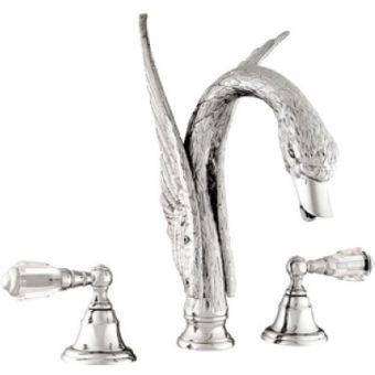 Bronces Mestre / Bad-Dusche-Armaturen / Dreiloch-Badeset mit Swarovski-Kristall der Serie Swan 039654.D00.50