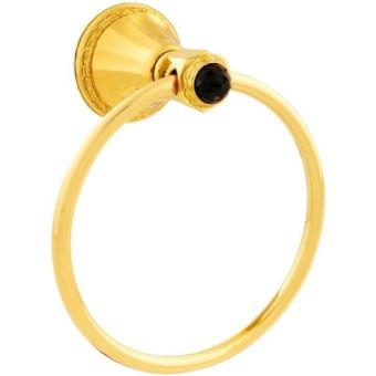 Bronces Mestre / Handtuch-Halter / Handtuchring Durchmesser 165mm mit schwarzem Swarovski Kristall 058273.N00.01