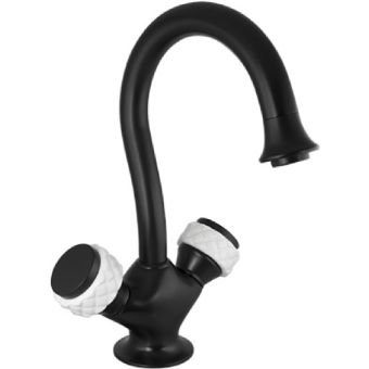 Bronces Mestre / Waschtisch-Armaturen / Waschtisch-Einlochbatterie mit weißem Porzellan 065505.000.84