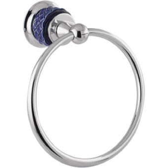 Bronces Mestre / Handtuch-Halter / Handtuchring 160mm mit blauem Porzellan 065573.A00.50