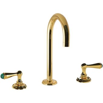 Bronces Mestre / Waschtisch-Armaturen / Drei-Loch-Becken mit Malachit-Stein besetzt 073801.ML0.00