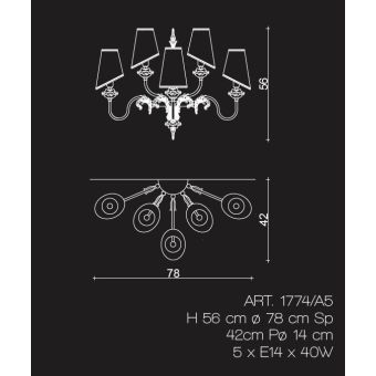 Il Paralume Marina / Wandleuchte / 1774/A5