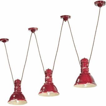 Industrielle 3-Licht Pendelleuchte C1692 von Ferroluce