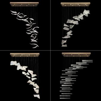 Elevate Rechteckige Pendelleuchte 894840 von Fine Art Handcrafted Lighting