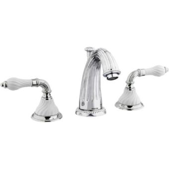 Bronces Mestre / Waschtisch-Armaturen / Drei-Loch-Becken-Set mit Porzellan gedreht 233501.SL00.50