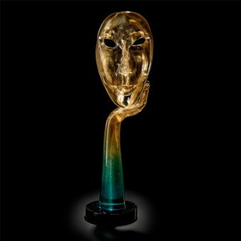 Italian Luxury Lighting / Abstract Sculptures / Mask All Gold in Murano Glass 6006 1 TOR