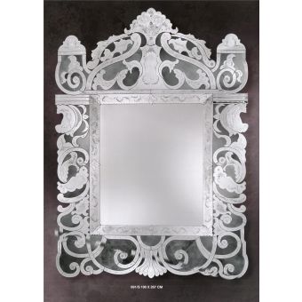 Italian Luxury Lighting / Wall Mirrors / Venetian Murano Glass with Floral Decoration 891S