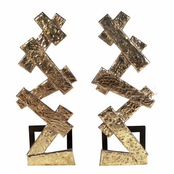 Corbin Bronze / Wohnaccessoire / Zigzag Andirons B3624