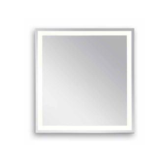 Estro / Quadrat Spiegel mit LED beleuchtet / Alabaster R748