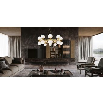 Mechini / Chandeliers / Naked in Wrought Iron and White Crystal Balls L-MEK13/20