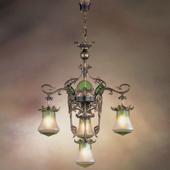 Mariner / Kronleuchter / Bronzeguss / Venezianisches Glas 18576