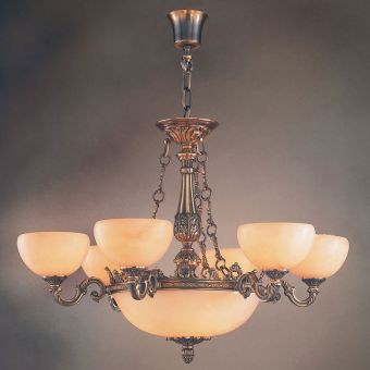 Mariner / Kronleuchter / Bronzeguss / Alabaster 18845